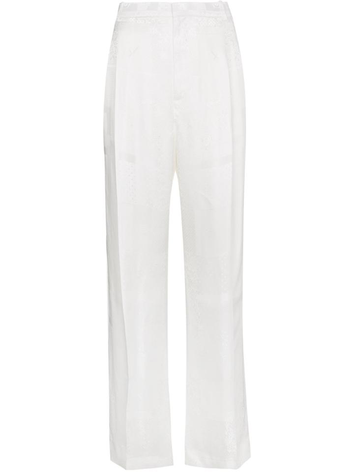 Givenchy Silk Wide Leg Trousers - White