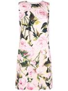 Dolce & Gabbana Floral Sleeveless Mini Dress - Pink & Purple