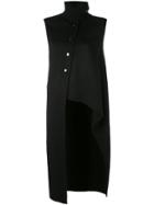 Marni Asymmetric Sleeveless Coat - Black