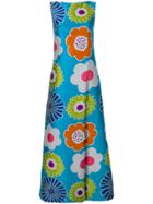 Talbot Runhof Floral Sleeveless Dress - Blue
