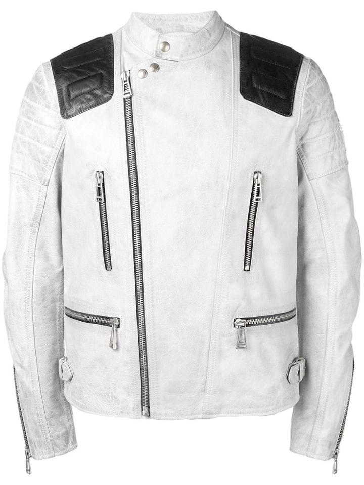 Belstaff Zipped Biker Jacket - Grey