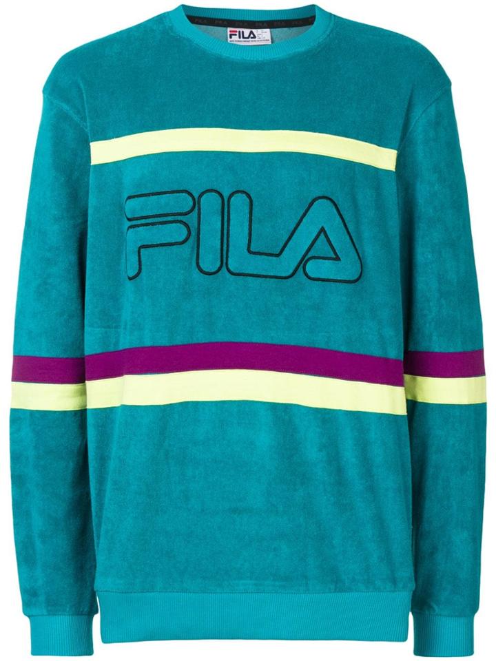 Fila Logo Velvet Sweatshirt - Blue