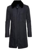 Army Yves Salomon Fur Lined Mac, Men's, Size: 46, Black, Rabbit Fur/polyester/beaver Fur