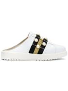 Alberto Gozzi Pearl Embellished Mule Sneakers - White