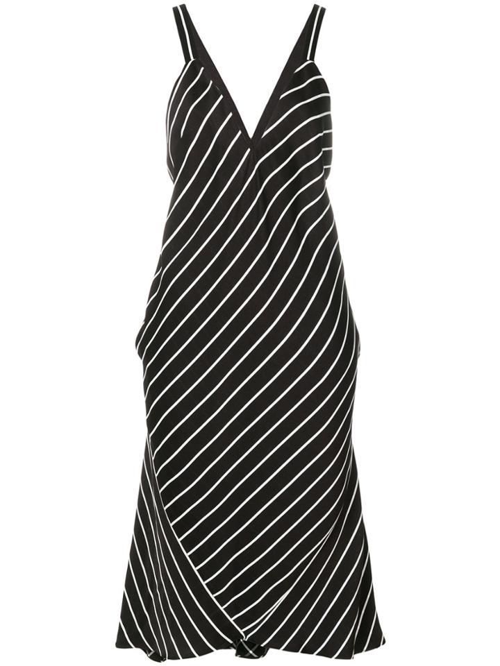 Haider Ackermann V-neck Striped Dress - Black
