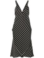 Haider Ackermann V-neck Striped Dress - Black