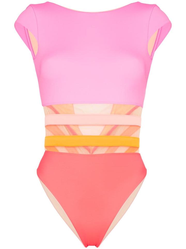 Agent Provocateur Zenaya Short-sleeve Swimsuit - Pink