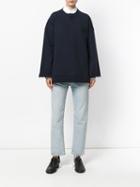 Maison Margiela - Oversized Long Sleeve Sweatshirt - Women - Cotton - S, Blue, Cotton