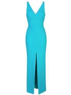 Likely Plunging Neckline Gown - Blue