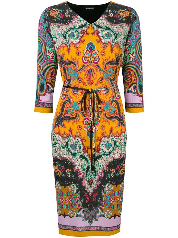 Etro Paisley Print Midi Dress - Yellow & Orange