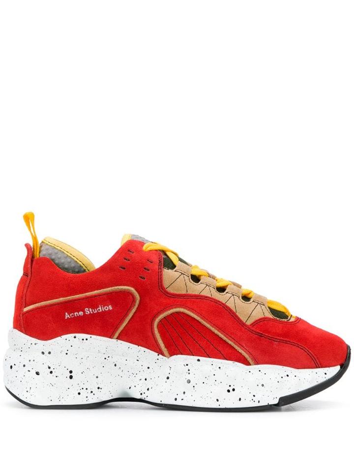 Acne Studios Manhattan Contrast Lace-up Sneakers - Orange