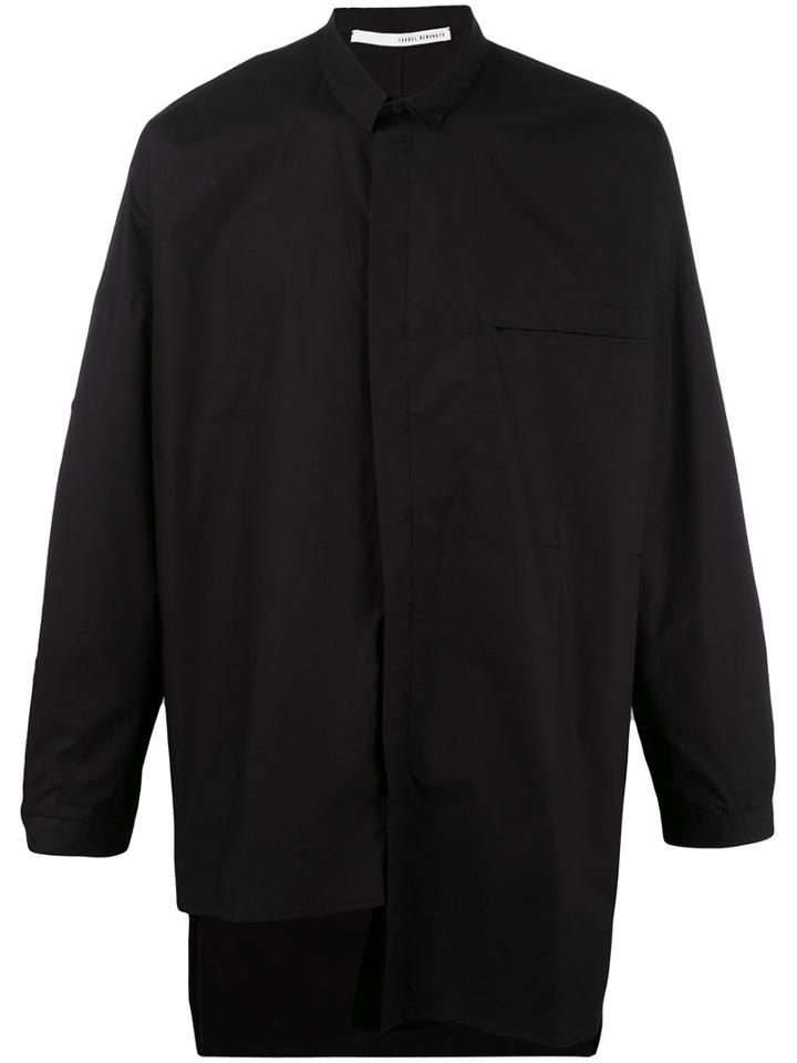 Isabel Benenato Asymmetric Shirt, Men's, Size: Large, Black, Cotton