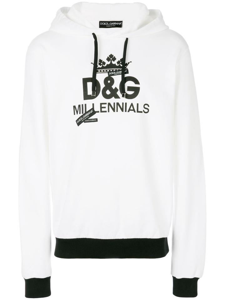 Dolce & Gabbana Dg Millennials Hoodie - White