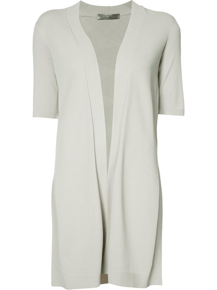 D.exterior - Short Sleeve Cardigan - Women - Polyamide/viscose - Xl, Grey, Polyamide/viscose