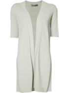 D.exterior - Short Sleeve Cardigan - Women - Polyamide/viscose - Xl, Grey, Polyamide/viscose