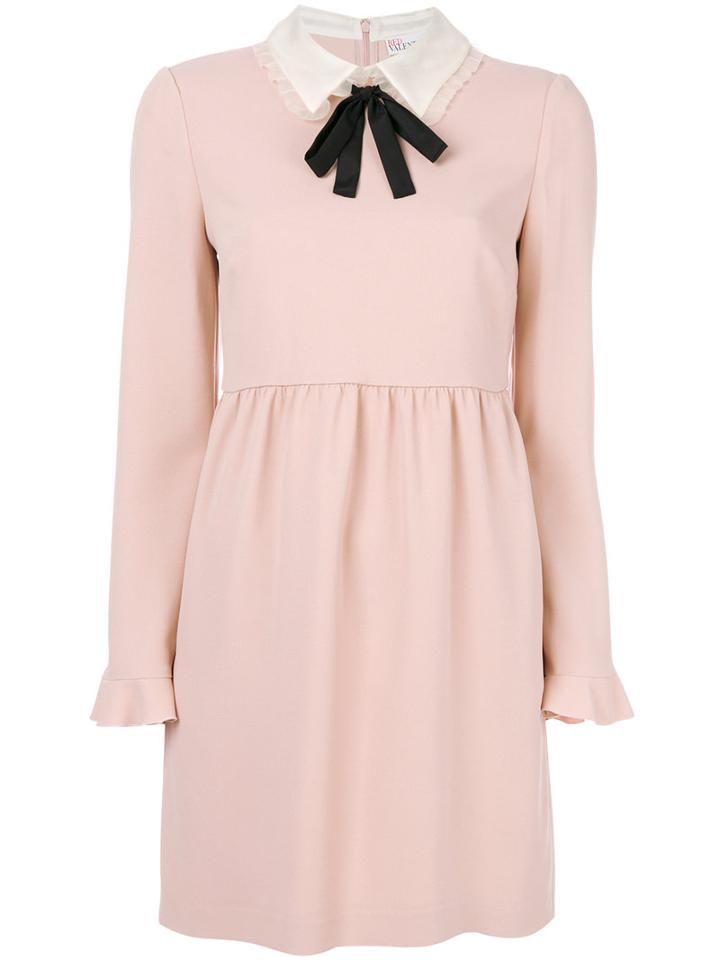 Red Valentino - Pussy Bow Collar Dress - Women - Silk/polyester/spandex/elastane/viscose - 40, Pink/purple, Silk/polyester/spandex/elastane/viscose