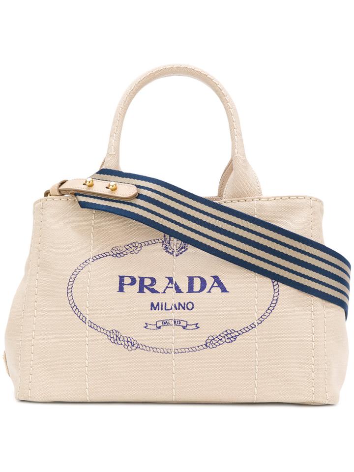 Prada Structured Tote Bag - Nude & Neutrals