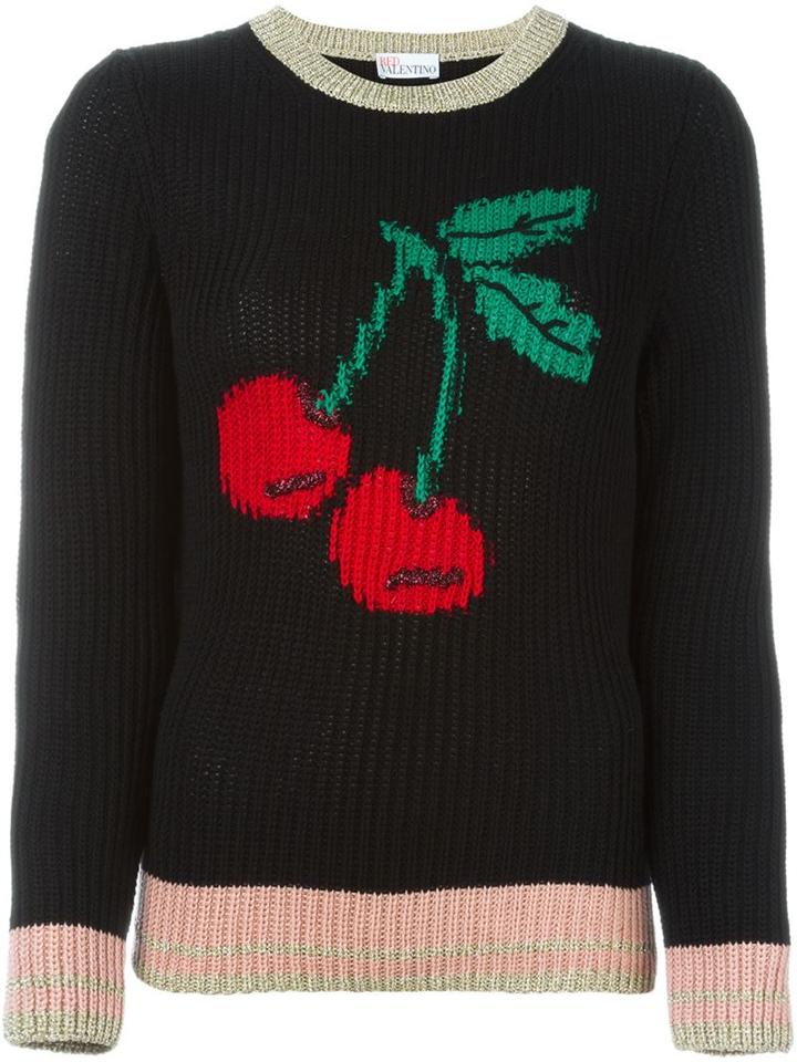 Red Valentino Cherry Intarsia Sweater