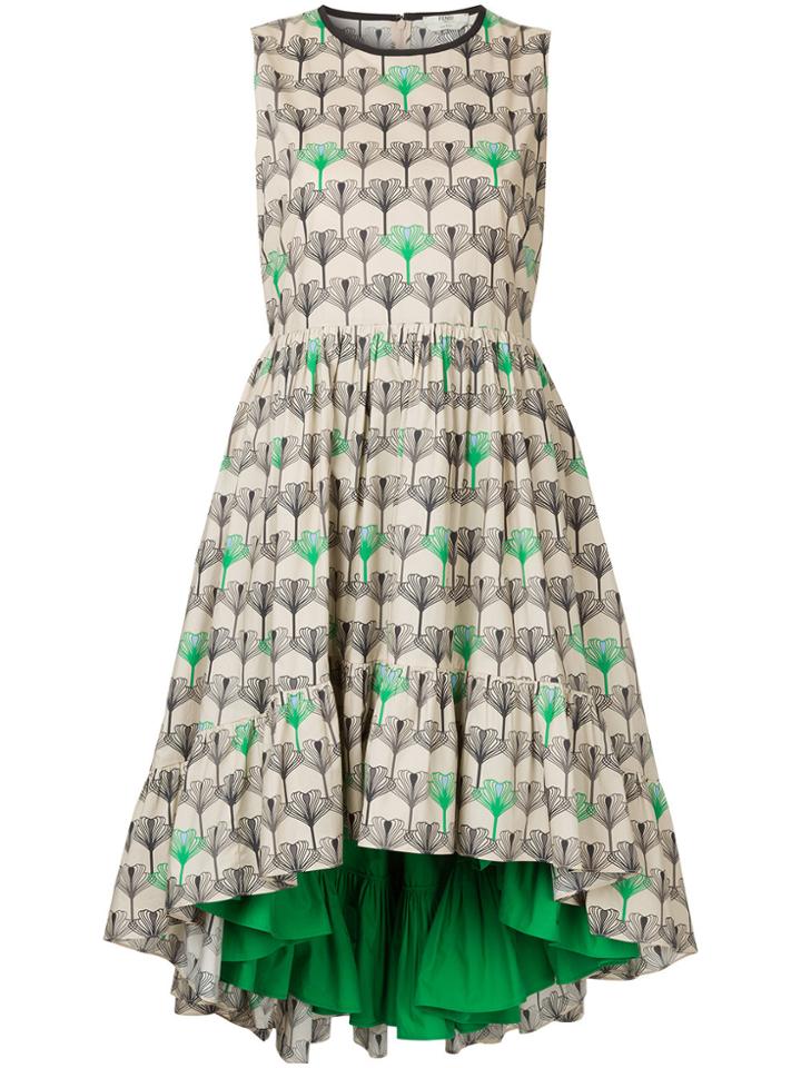 Fendi Embroidered Flared Dress - Nude & Neutrals