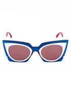 Fendi - Cat Eye Sunglasses - Women - Acetate - One Size, Blue, Acetate