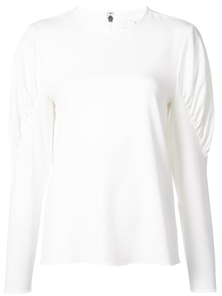 Tibi Ruched Panel Blouse - White
