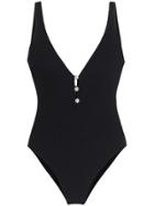 Leslie Amon Rita Crystal-embellished Swimsuit - Black