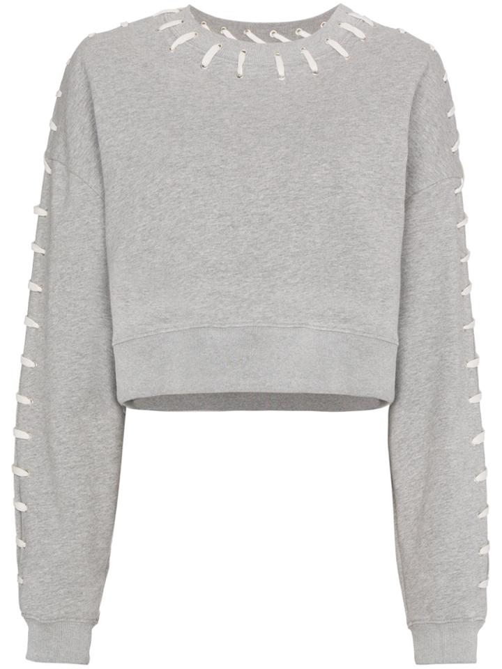 Jonathan Simkhai Cropped Stitched Sweatshirt - Grey