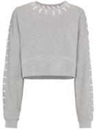 Jonathan Simkhai Cropped Stitched Sweatshirt - Grey
