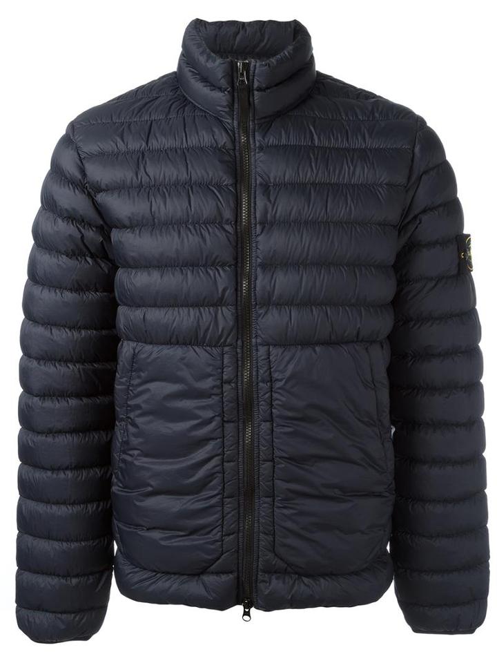 Stone Island Padded Jacket, Men's, Size: Xl, Blue, Polyamide/polyurethane Resin/duck Feathers