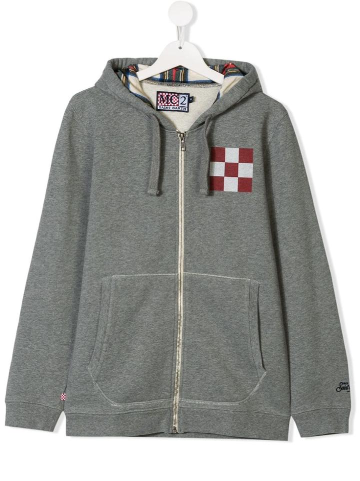 Mc2 Saint Barth Kids Logo Print Hoodie - Grey
