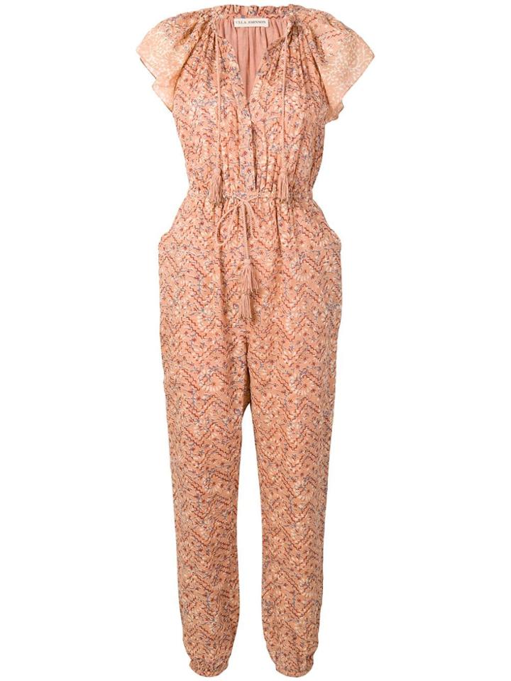 Ulla Johnson Printed Drawstring Jumpsuit - Pink