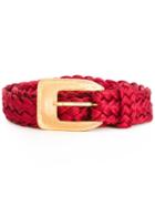 Yves Saint Laurent Vintage Braided Belt, Women's, Size: 38, Red