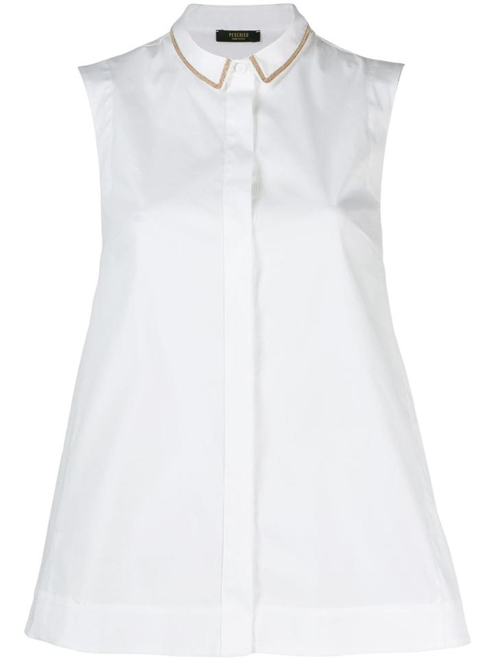 Peserico Sleeveless Button Down Shirt - White