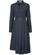 Jil Sander Pleated Midi Shirt Dress - Blue
