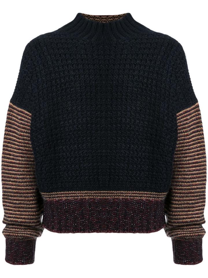 Qasimi Mock Neck Jumper - Blue