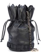 Tomasini Drawstring Chain Shoulder Bag - Black