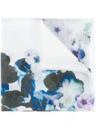 Elie Saab - Floral Print Scarf - Women - Silk/wool - One Size, White, Silk/wool