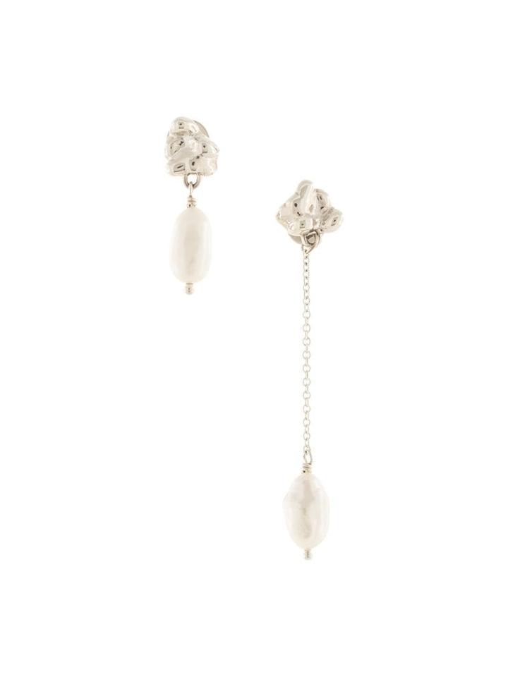 Faris Neb Drop Mismatched Earrings - Silver