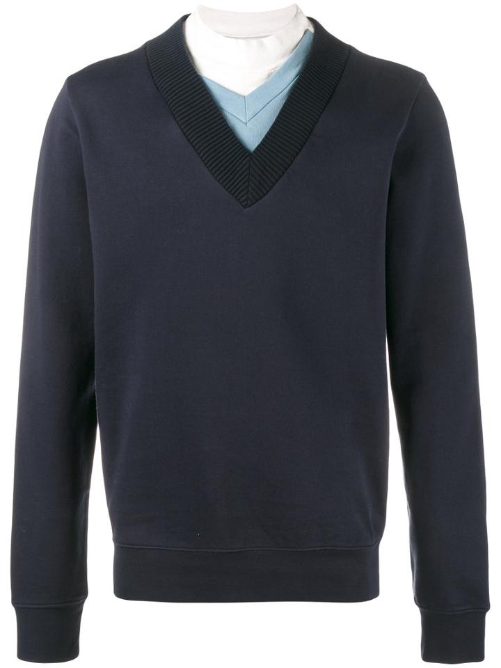 Maison Margiela Layered Sweatshirt, Men's, Size: 48, Blue, Cotton
