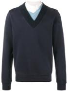 Maison Margiela Layered Sweatshirt, Men's, Size: 48, Blue, Cotton