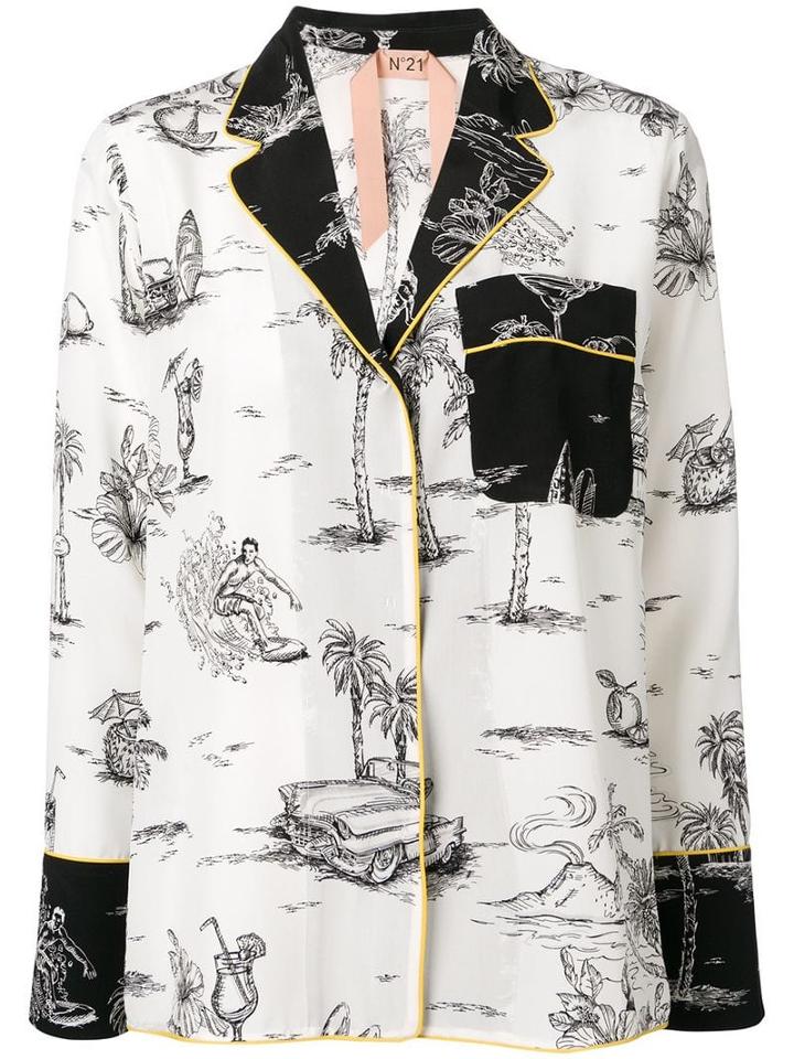Nº21 Holiday Print Shirt - White