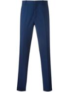 Alexander Mcqueen Straight-leg Trousers, Men's, Size: 50, Blue, Wool/acetate/viscose