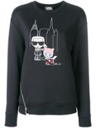 Karl Lagerfeld Nyc Ice Skating Zip Sweatshirt - Black