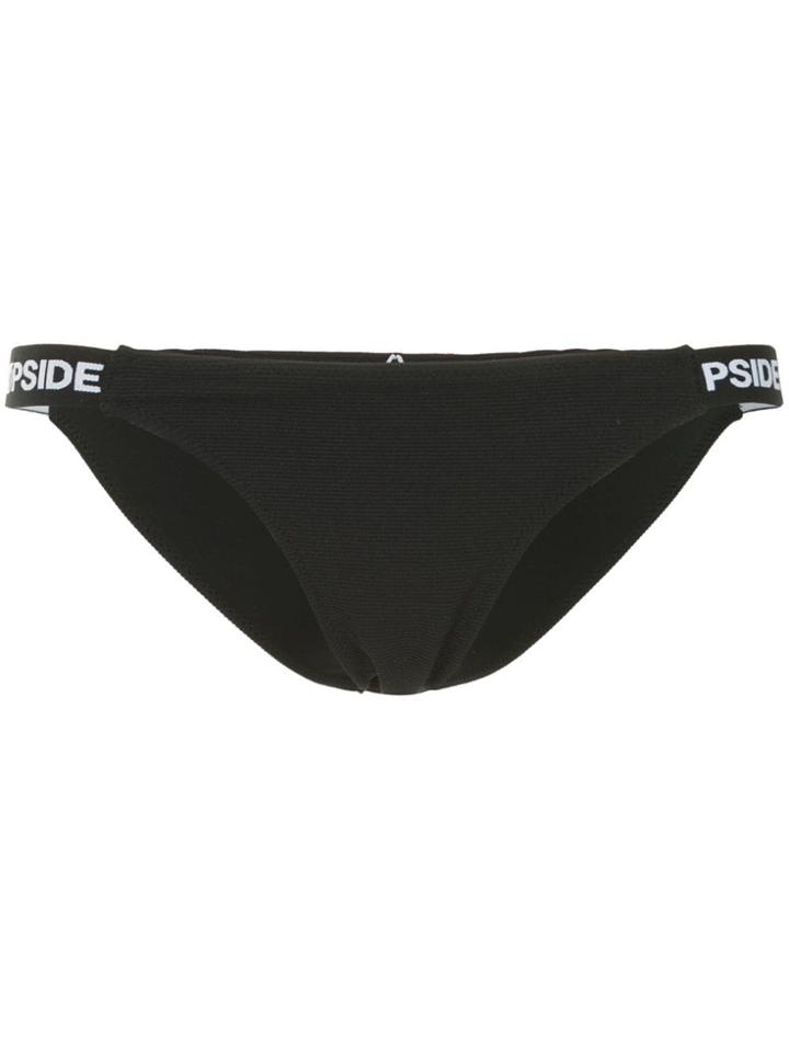 The Upside Side Logo Bikini Bottoms - Black