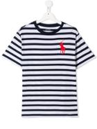 Ralph Lauren Kids Striped Logo T-shirt - Blue