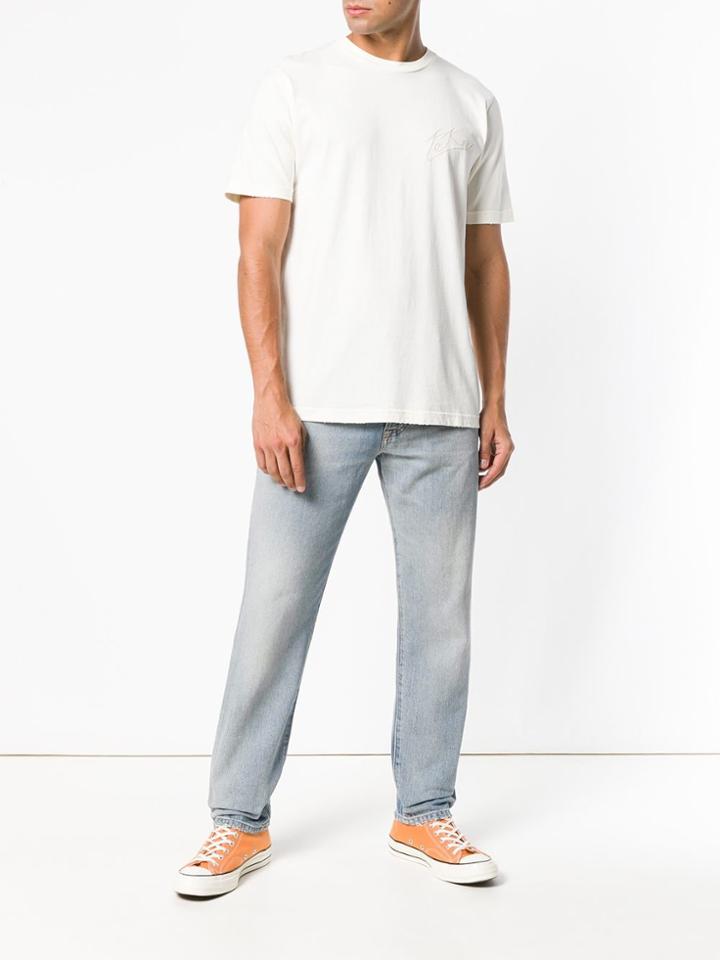 Diesel Map Embroidered T-shirt - Neutrals
