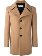 Saint Laurent Single Breasted Coat, Men's, Size: 50, Nude/neutrals, Cotton/cupro/cashmere/virgin Wool