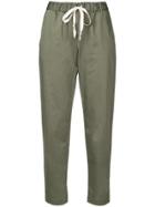 Semicouture Drawstring Cropped Trousers - Green