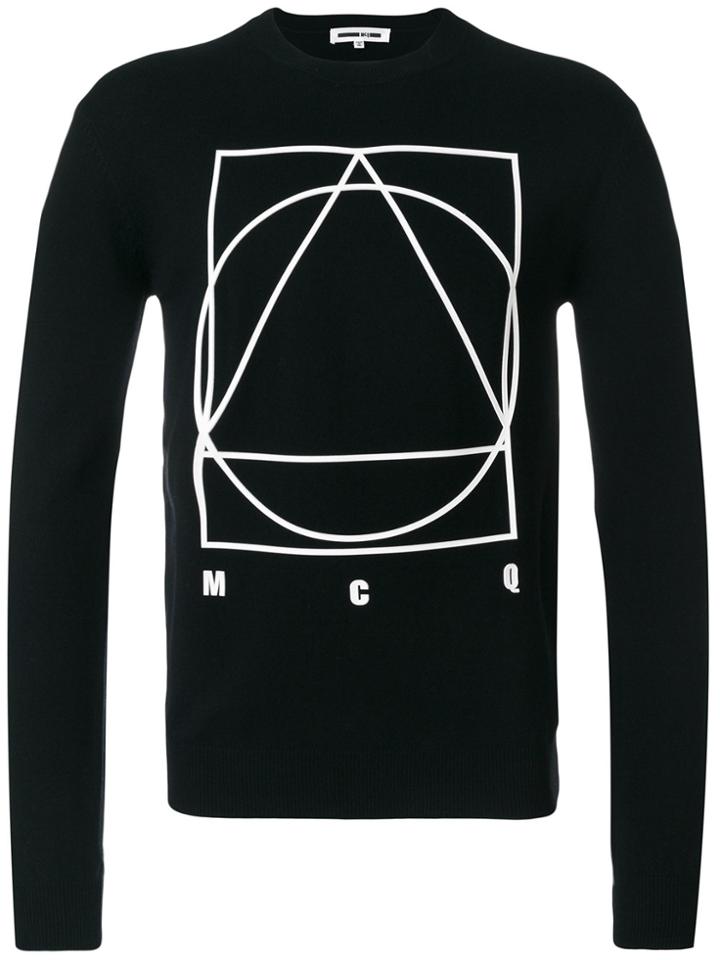 Mcq Alexander Mcqueen Long Sleeved Motif Sweater - Black