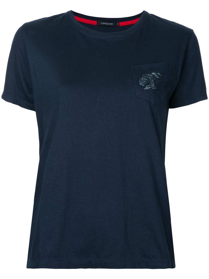 Loveless - Pocket T-shirt - Women - Cotton/rayon - 34, Blue, Cotton/rayon